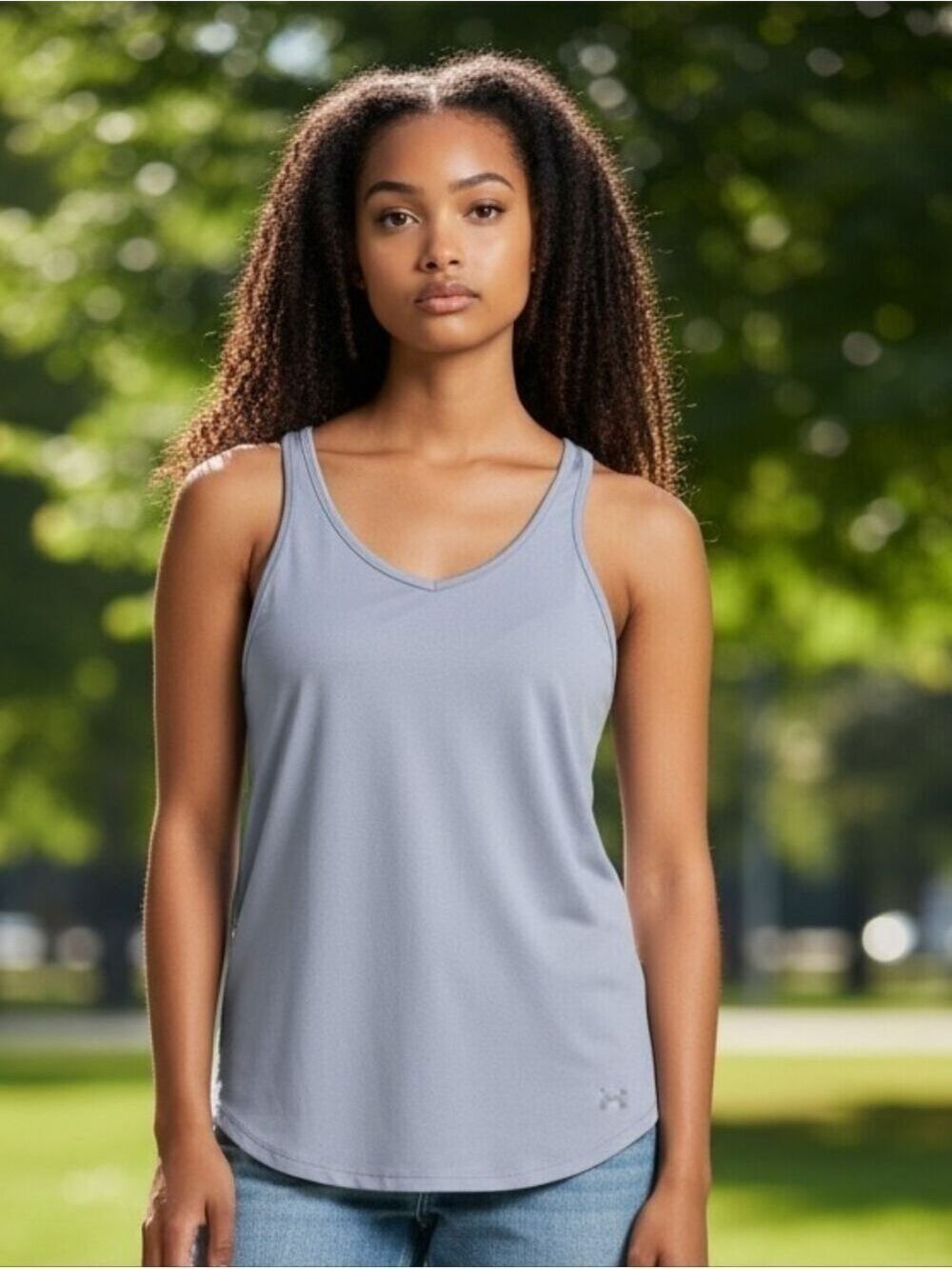 Under Armour Gray Tank Top Large Cross Straps #TK15